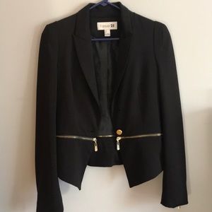 Forever 21 black long or crop career blazer small